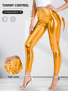 2025 New Anti-Cellulite Compression High Waist Slim Leather Leggings