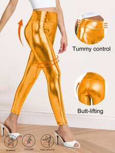 2025 New Anti-Cellulite Compression High Waist Slim Leather Leggings