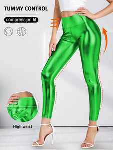 2025 New Anti-Cellulite Compression High Waist Slim Leather Leggings