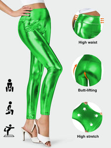 2025 New Anti-Cellulite Compression High Waist Slim Leather Leggings