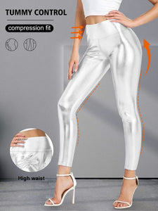 2025 New Anti-Cellulite Compression High Waist Slim Leather Leggings