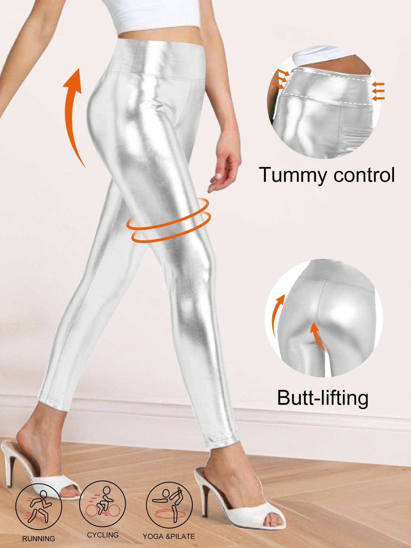 2025 New Anti-Cellulite Compression High Waist Slim Leather Leggings