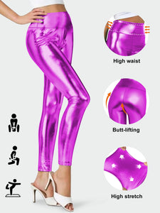 2025 New Anti-Cellulite Compression High Waist Slim Leather Leggings