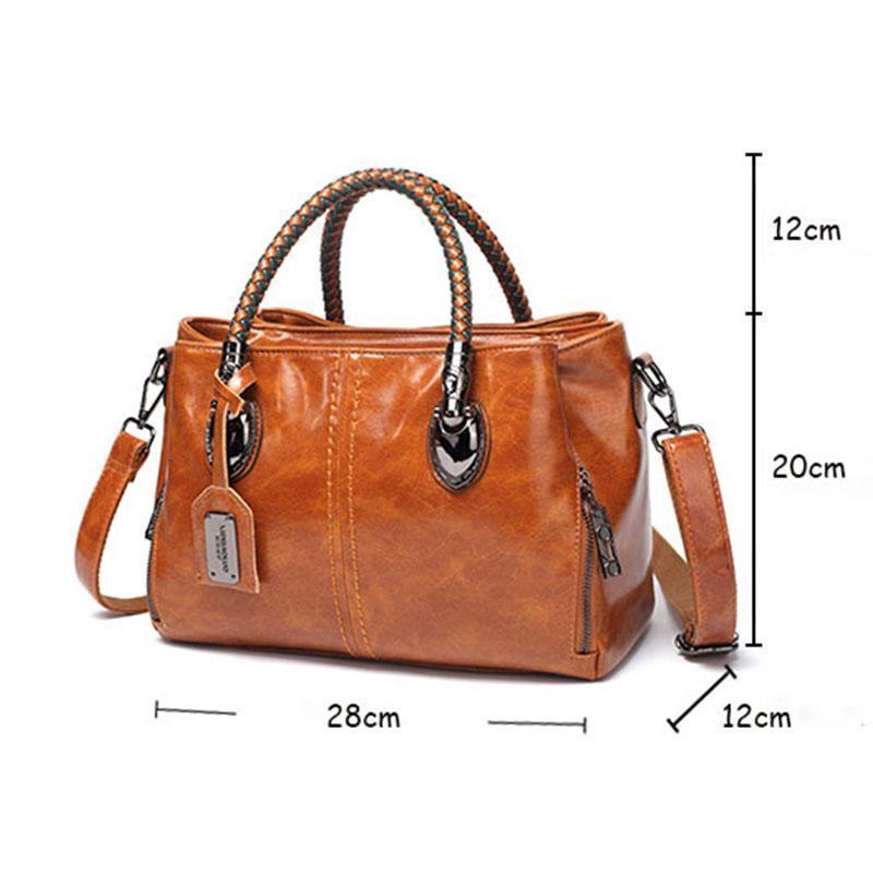 Classical Retro Leather Multi Pockets Women Handbag